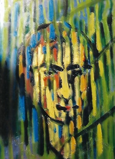 Painting titled "lo sguardo" by Mario Fanconi, Original Artwork, Oil