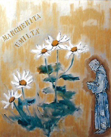 Painting titled "margherita (umiltà)" by Mario Fanconi, Original Artwork, Oil