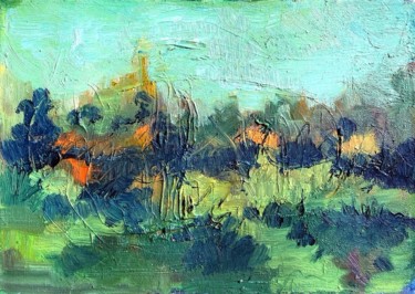 Painting titled "natura autunnale" by Mario Fanconi, Original Artwork, Oil