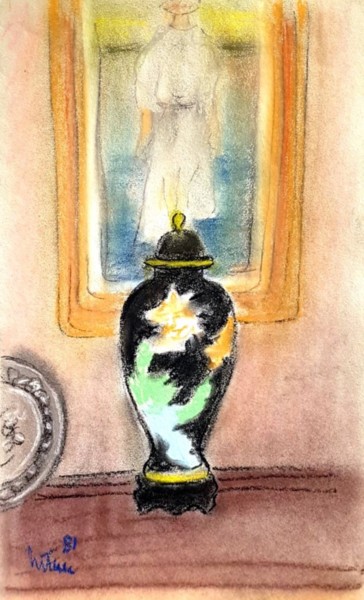 Pintura titulada "vaso cinese" por Mario Fanconi, Obra de arte original, Témpera