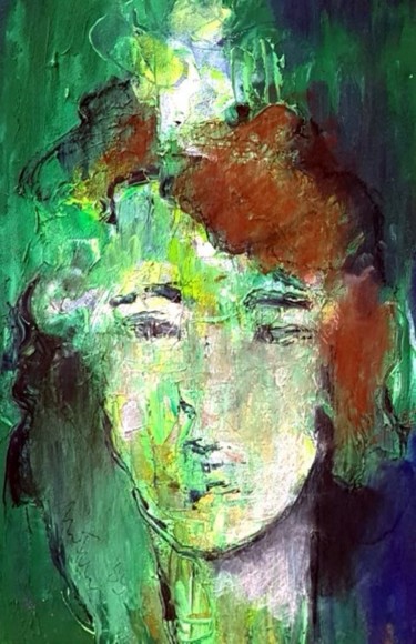 Pittura intitolato "volto eterno" da Mario Fanconi, Opera d'arte originale, Olio