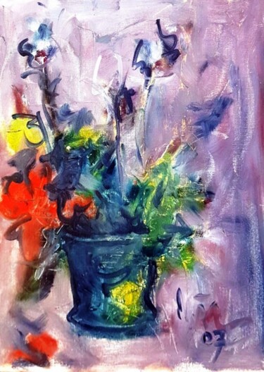 Pittura intitolato "macchie di colore" da Mario Fanconi, Opera d'arte originale, Olio