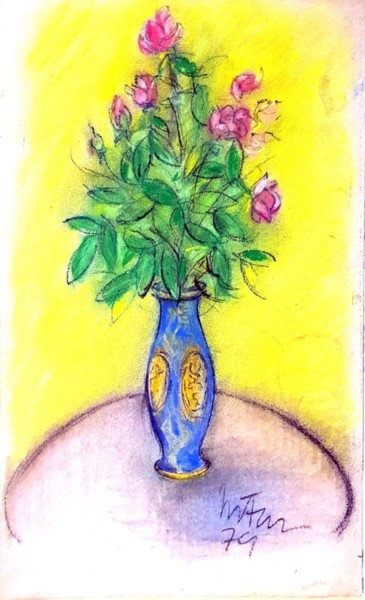 Pintura intitulada "energie floreali" por Mario Fanconi, Obras de arte originais, Pastel