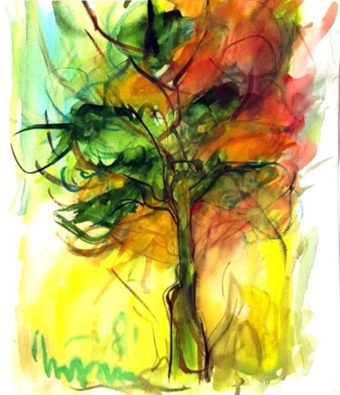 Peinture intitulée "albero" par Mario Fanconi, Œuvre d'art originale, Huile