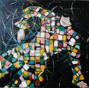 Ζωγραφική με τίτλο "Arlecchino" από Mario Fanconi, Αυθεντικά έργα τέχνης, Λάδι