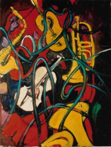 Pintura titulada "Orchestra di strume…" por Mario Fanconi, Obra de arte original, Oleo