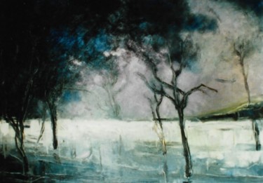 Pintura intitulada "Magia invernale" por Mario Fanconi, Obras de arte originais, Óleo