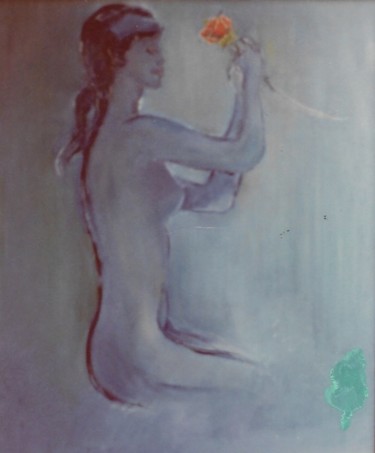 Peinture intitulée "Nudo di donna con r…" par Mario Fanconi, Œuvre d'art originale, Huile