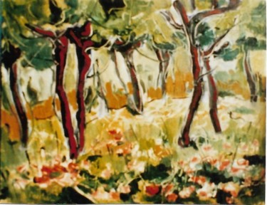 Pittura intitolato "Nel mezzo di un bos…" da Mario Fanconi, Opera d'arte originale, Olio