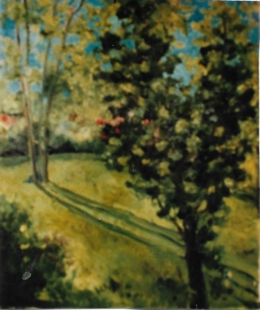 Pittura intitolato "Viale alberato" da Mario Fanconi, Opera d'arte originale, Olio