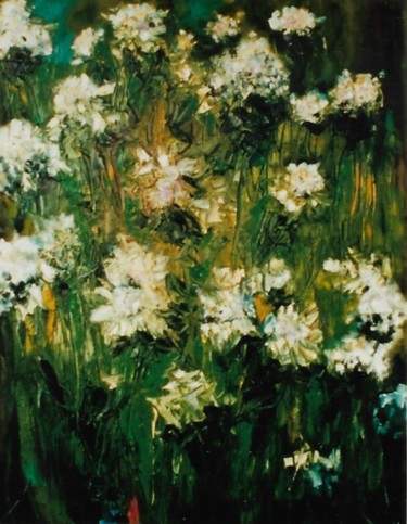 Painting titled "Crisantemi" by Mario Fanconi, Original Artwork, Oil