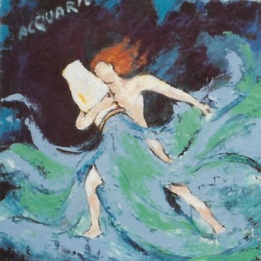 Pintura intitulada "Segno dell'acquario" por Mario Fanconi, Obras de arte originais, Óleo