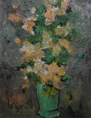 Malerei mit dem Titel "Narcisi in vaso ver…" von Mario Fanconi, Original-Kunstwerk, Öl