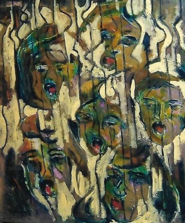 Painting titled "A squarciagola" by Mario Fanconi, Original Artwork, Oil