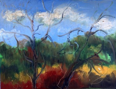 Painting titled "Paesaggio autunnale" by Mario Fanconi, Original Artwork, Oil