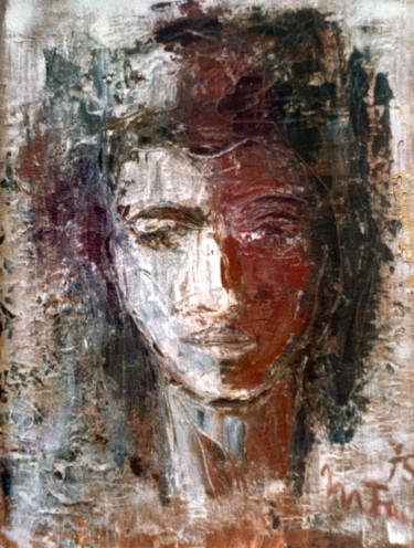 Painting titled "Volto maschile" by Mario Fanconi, Original Artwork, Oil