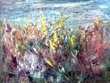 Pintura intitulada "Fiori di campo" por Mario Fanconi, Obras de arte originais, Óleo