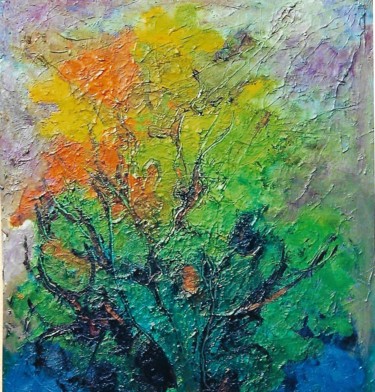 Pittura intitolato "Colori paradisiaci…" da Mario Fanconi, Opera d'arte originale, Olio