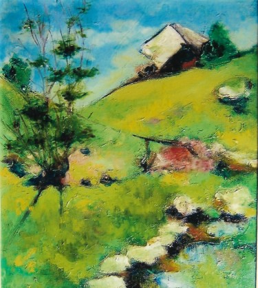 Painting titled "Primavera nell'aria" by Mario Fanconi, Original Artwork, Oil