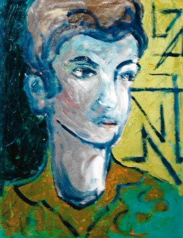 Pittura intitolato "volto di ragazzo" da Mario Fanconi, Opera d'arte originale, Olio