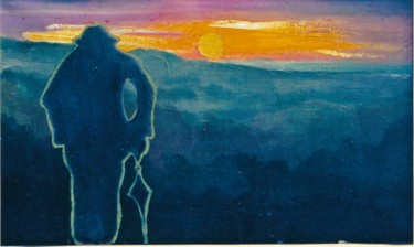 Pittura intitolato "tramonto della vita" da Mario Fanconi, Opera d'arte originale, Olio