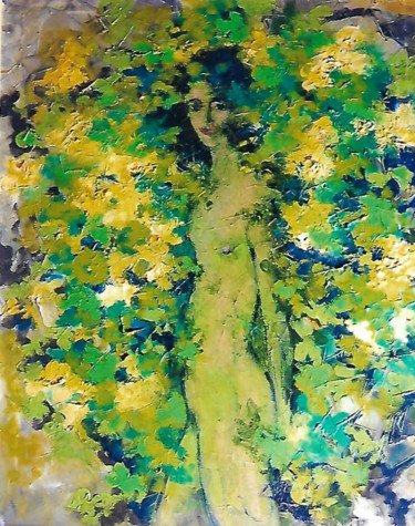 Pintura titulada "Nudo nel verde" por Mario Fanconi, Obra de arte original, Oleo