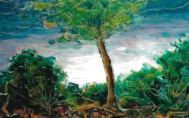 Painting titled "tramonto di fiaba" by Mario Fanconi, Original Artwork, Oil