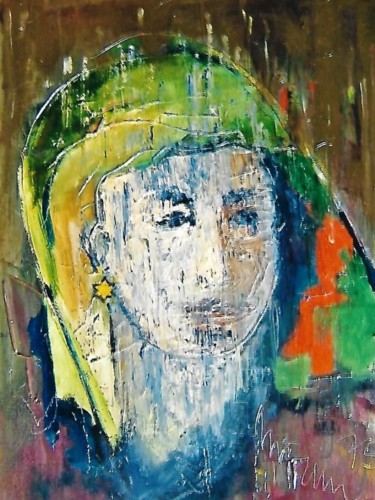 Peinture intitulée "donna israelita" par Mario Fanconi, Œuvre d'art originale, Huile