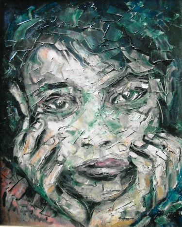 Painting titled "triste vietnam" by Mario Fanconi, Original Artwork, Oil