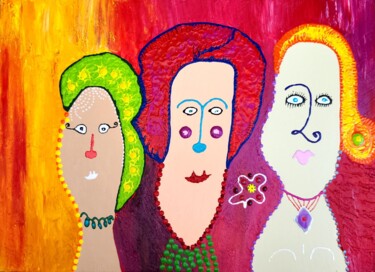绘画 标题为“"Drei Frauen"” 由Mario Grasberger, 原创艺术品, 丙烯