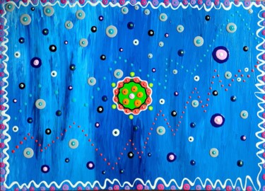Malerei mit dem Titel ""Mittelpunkt"" von Mario Grasberger, Original-Kunstwerk, Acryl