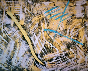 Malerei mit dem Titel "Himmel-Streifen" von Mario Grasberger, Original-Kunstwerk, Acryl