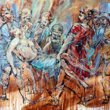 Pintura titulada "The Deposition (aft…" por Mario Henrique, Obra de arte original, Acrílico Montado en Bastidor de camilla d…