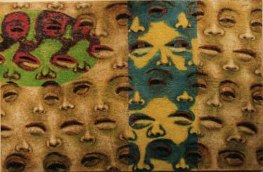 Peinture intitulée "colour devil rocks" par Mário Lino, Œuvre d'art originale, Huile