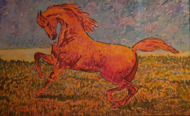 Pittura intitolato "Cavallo" da Mario Nicorelli, Opera d'arte originale, Acrilico