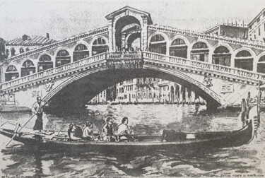 Incisioni, stampe intitolato "Rialto Venezia" da Mario Nicorelli, Opera d'arte originale, Xilografia