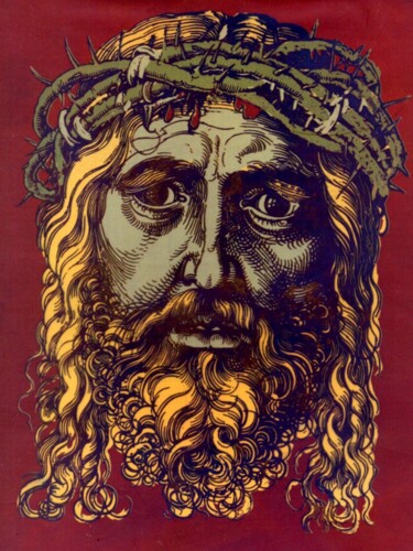 Scultura intitolato "Testa di Cristo in…" da Mario Nicorelli, Opera d'arte originale, Metalli