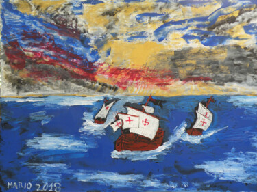 Pittura intitolato "per Genova" da Mario Pratesi, Opera d'arte originale, Olio