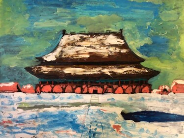 Painting titled "la pagoda" by Mario Pratesi, Original Artwork, Oil