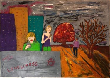 Peinture intitulée "loneliness" par Mario Pratesi, Œuvre d'art originale, Huile