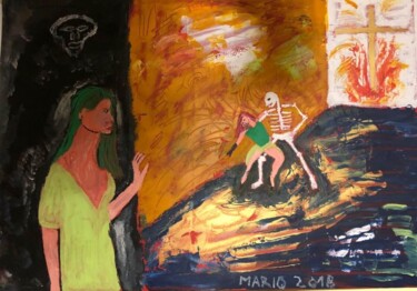 Painting titled "la danza macabra" by Mario Pratesi, Original Artwork, Oil