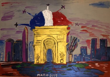 Painting titled "pour la France" by Mario Pratesi, Original Artwork, Oil