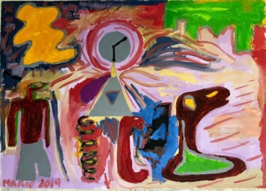 Peinture intitulée "omaggio a Picasso" par Mario Pratesi, Œuvre d'art originale, Huile