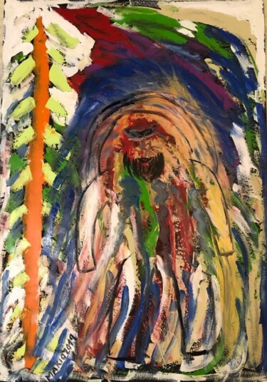 Painting titled "omaggio a Kandinsky" by Mario Pratesi, Original Artwork, Oil