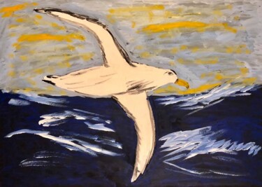 Painting titled "Albatros" by Mario Pratesi, Original Artwork, Oil