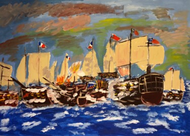 Peinture intitulée "Trafalgar" par Mario Pratesi, Œuvre d'art originale, Huile