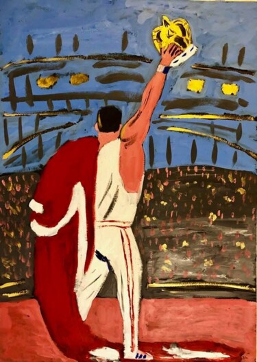 Malerei mit dem Titel "Wembley 1986" von Mario Pratesi, Original-Kunstwerk, Öl