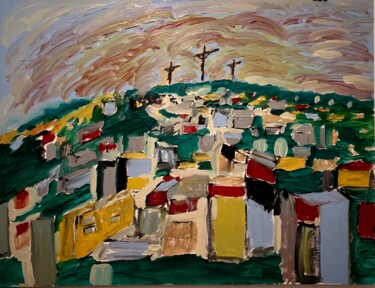 Pintura titulada "La favela" por Mario Pratesi, Obra de arte original, Oleo