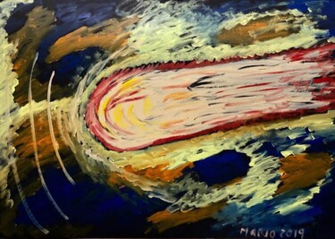 Painting titled "la meteora" by Mario Pratesi, Original Artwork, Oil