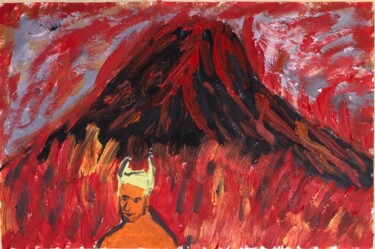 Painting titled "Il demone" by Mario Pratesi, Original Artwork, Oil